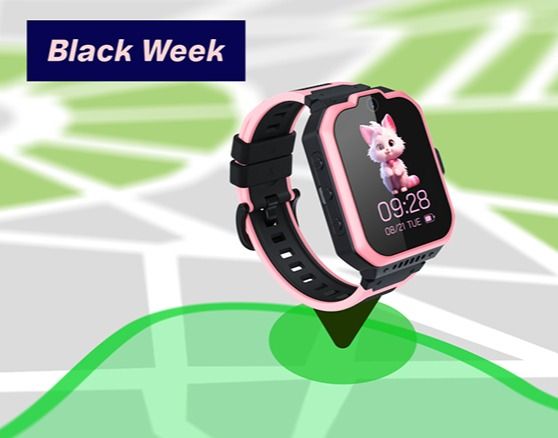 Smartklokke for barn med GPS, rosa design og kartvisning