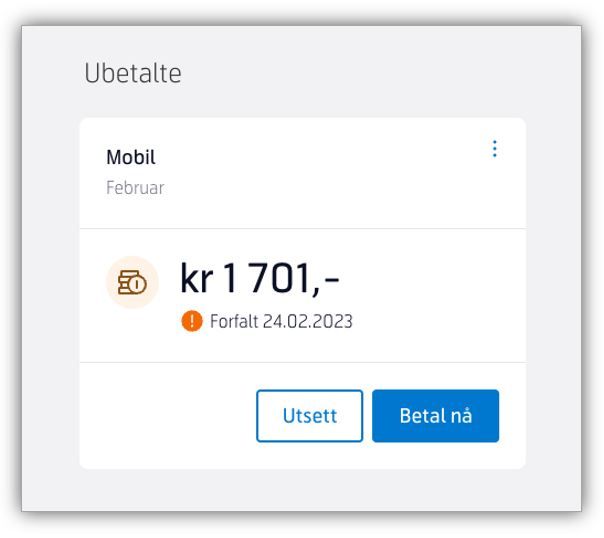 Betale faktura - Mine Sider