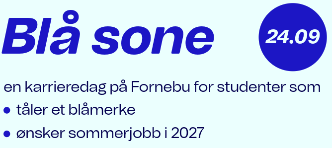 Blå sone for studenter som ønsker sommerjobb i 2027