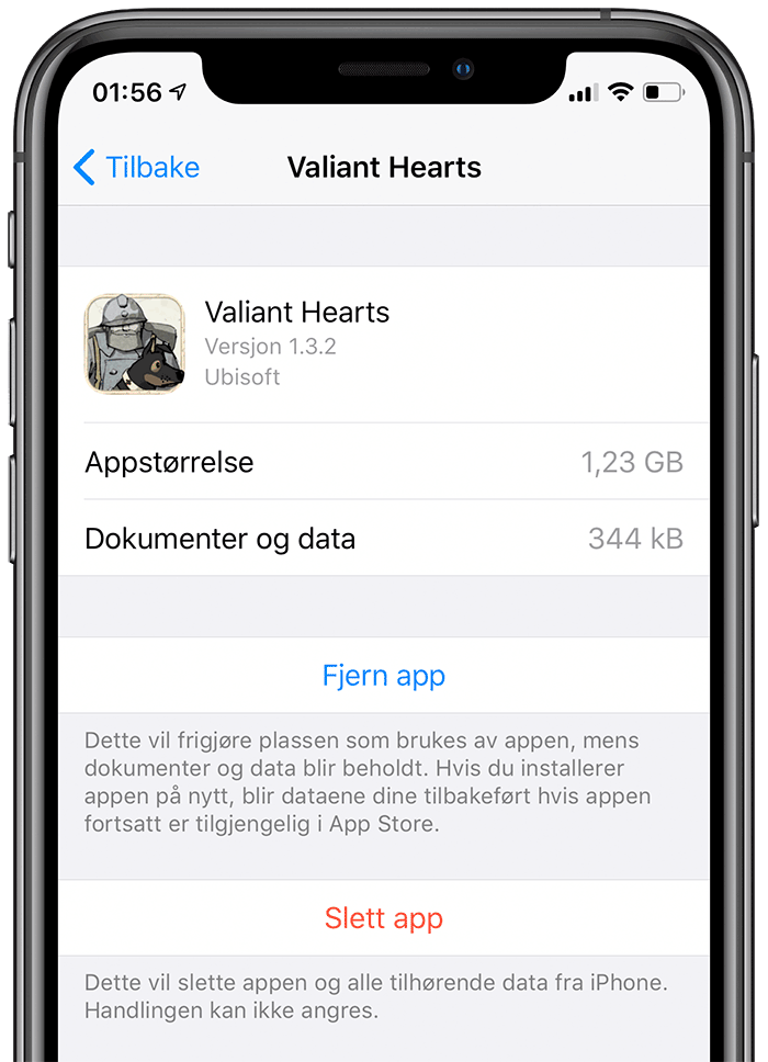 Det er enkelt å slette de største (og minst brukte) appene fra menyen - men de kan også slettes direkte fra hjemskjermen ved at du trykker lenge på app-symbolet og deretter krysser dem bort.