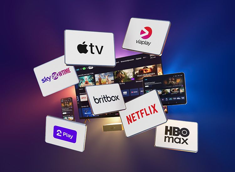 Streamingplattformer som Netflix, Viaplay, HBO Max og Apple TV+