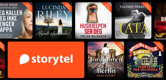 Header som viser utvalget i Storytel.